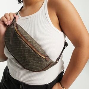 Asos Fanny Pack 90’s Canvas Monogram Belt Bag Womens Brand New